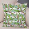 Tropical Floral Cushion Cover Pink Hibiscus Flower Leaf Print Soft Fabric Living Room Sofa Home Decor Pillow Case