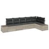 VidaXL Ensemble de canapé de jardin de 6 pièces avec coussins Gris clair Poly Rattan 3355751