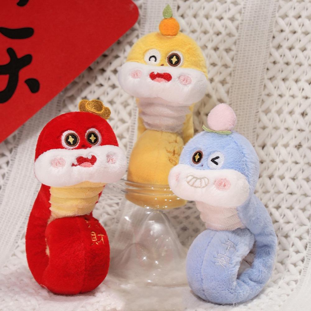 Wrist Style Snake Slap Snap Doll Toy Mascots New Year Plush Hand Ring Christmas Toy