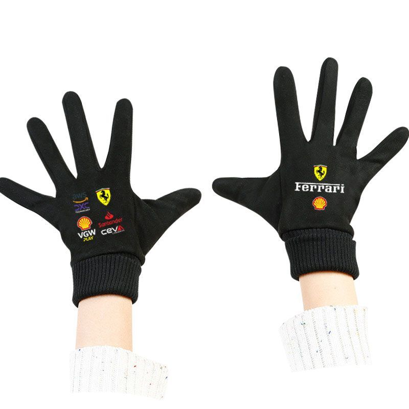 Neue F1 Ferrari Rennteam Touchscreen-Handschuhe Separate Finger Cycling Warmer Handschuh Für Ferrari F430 488 458 FF F12berlinetta