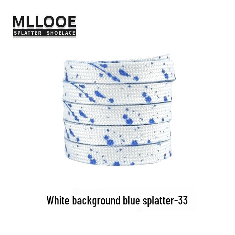 Black and White Splatter Ink Shoelaces for AF1, Dunk, Skate, and Casual Shoes