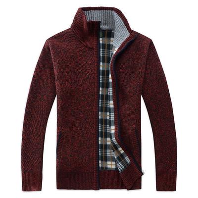 Men Casual Sweater Coats Winter Fashion Cardigan High Collar Pockets Knit Outwear Coat Sweater