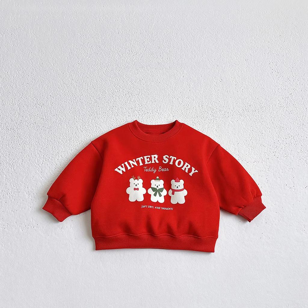 For Boys and Girls, New Year and Christmas Children's Clothing Creates Festive Atmosphere. Choose A Stylish Red Autumn and Winter Christmas Hoodie
