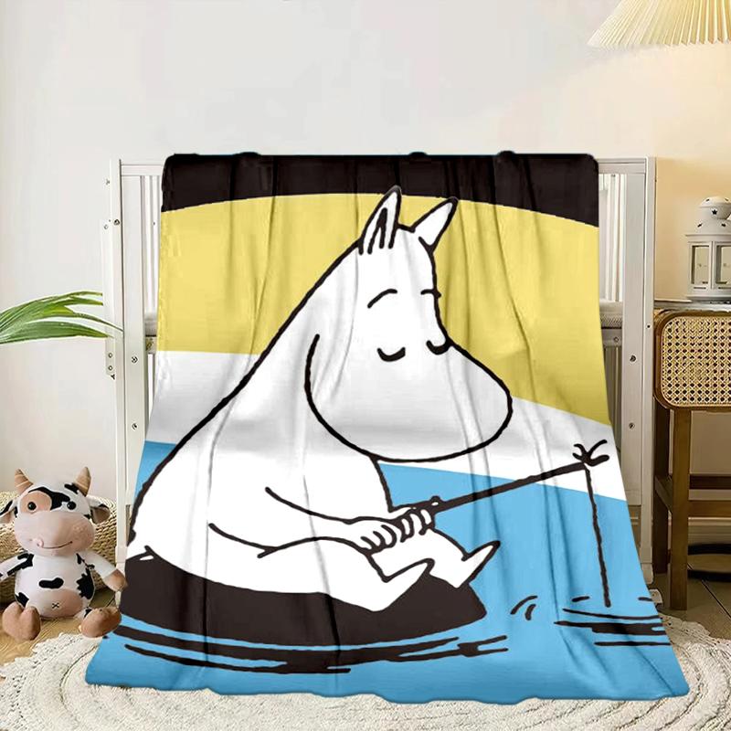 white hippo Fishing Adventure Blanket Flannel Blanket for bed, sofa, Camping, Hiking, Picnic Essentials, gift for family Fan gifts
