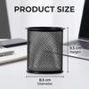 Black Metal Small Pen Holder, Compact Desk Pencil Cup, Square Space-Saving Organizer for Office Home