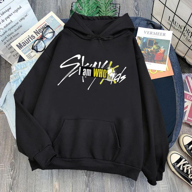 I Am Not Graphic Sweatshirt Korea Stray Kids Hoodies Women Cartoon Harajuku Gothic Girls Kpop Streetwear Women's Clothes