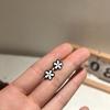 Black Flowers Stud Earrings For Women Creative Ear Studs Jewelry Gifts