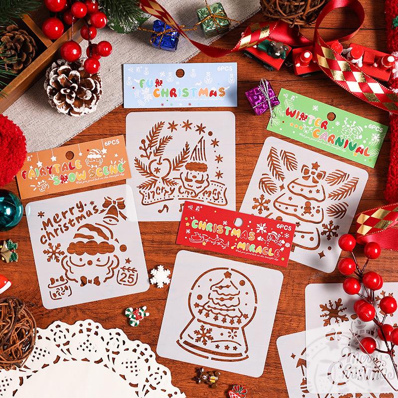 Christmas Stencils For Crafts Reusable Christmas Tree Stencil Hollow Drawing Stencils Educational Holiday Stencils Christmas