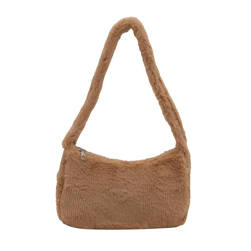 Early Spring New Mao Mao Solid Color Casual Fashion Fashion Plush Hand-held Underarm Women's Bag