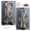 2025 Round Neck Long Sleeve Loose Skirt Women's Big Size Middle Aged Mom Dress