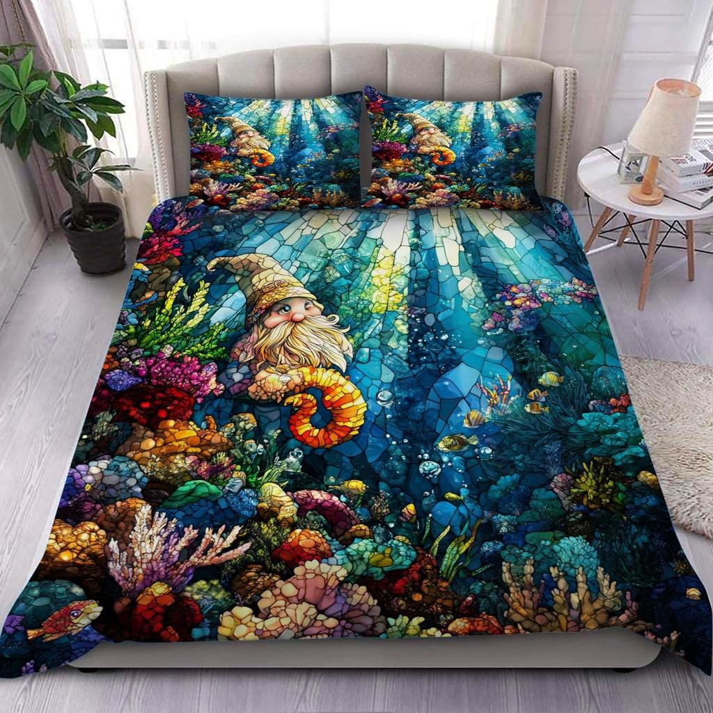 Crystal Duvet Cover for Kids Queen Lightweight Quilt Cover with 2 Pillowcase Ice Crystal Winter Themed Bedding Sets No Comforter