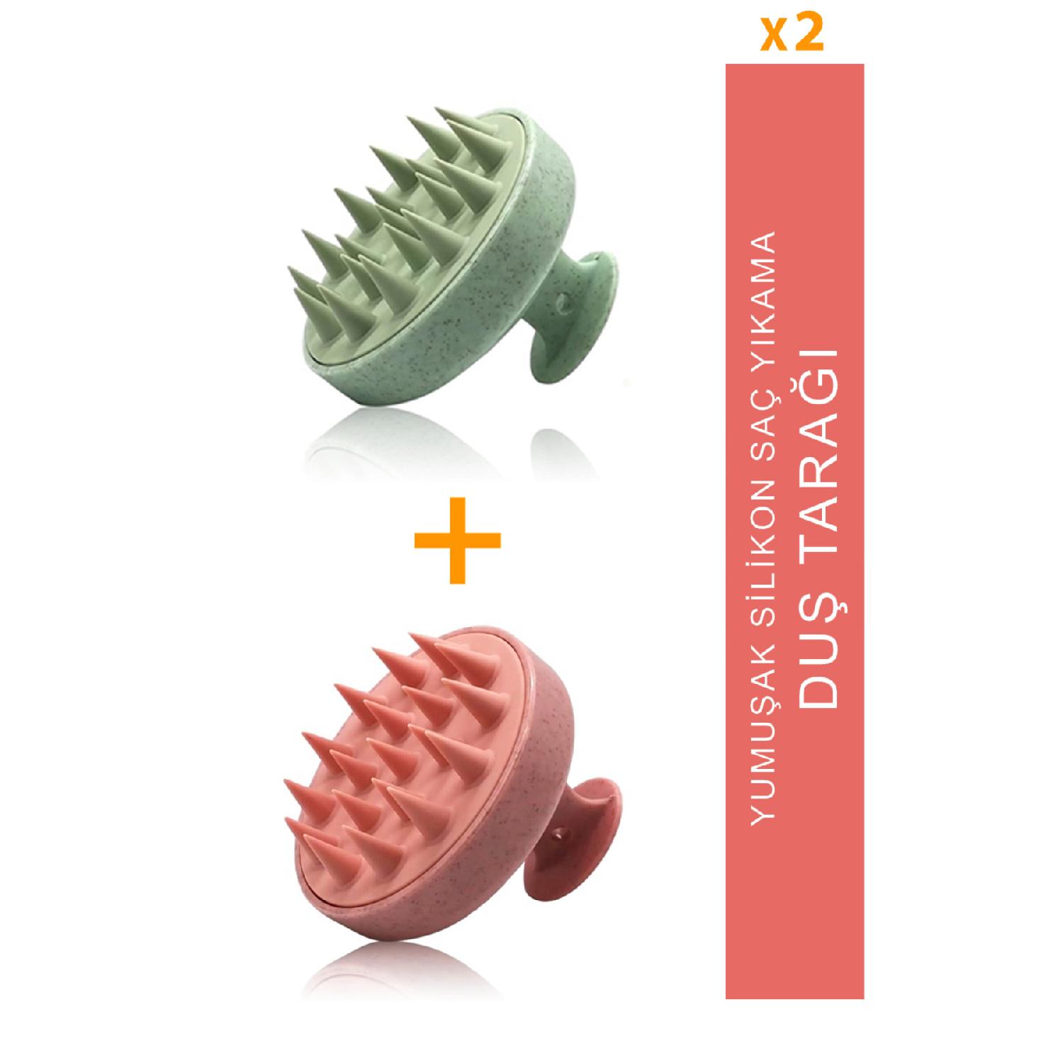 

2pcs Soft Silicone Scalp Massage Shampoo Shower Brush колір синій белл