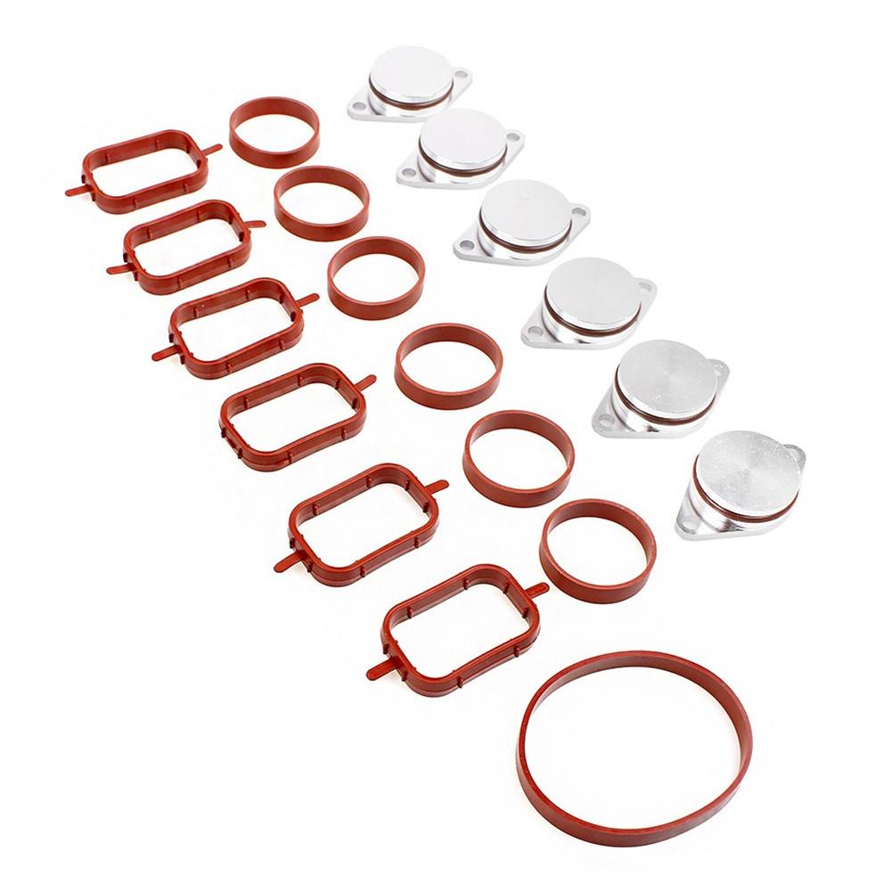 QM-6 X 33Mm Crude Oil Swirl Flap Blanks Replacement Bungs With Intake Manifold Gasket For -BMW E46 E60 E90 320D 330D 520D