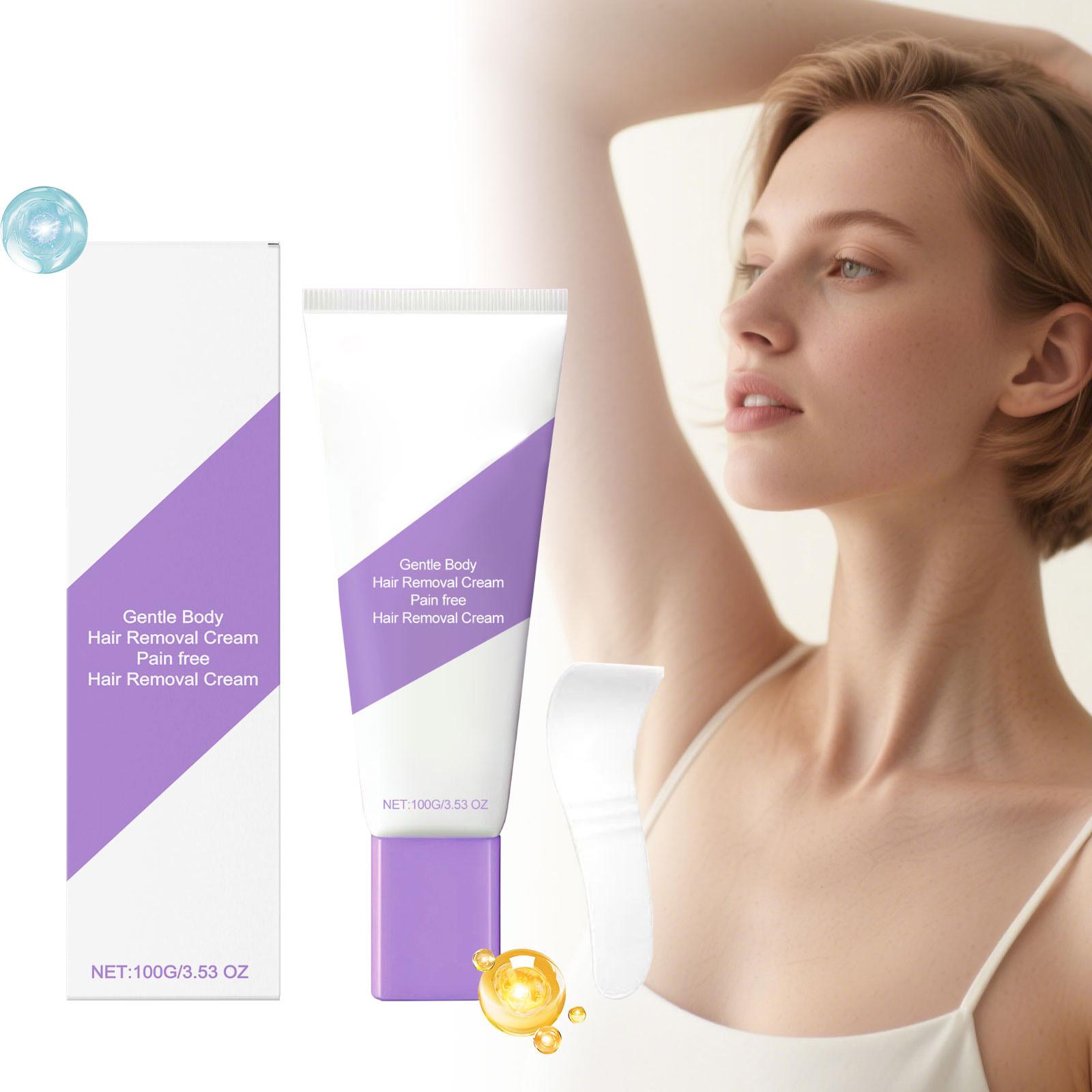 

Hair Removal Kit, Facial Hair Removal For Women Body Hair Removal Depilatory For Face, Arm, Leg And Bikini Hair Remover Balm Hair Scraper 100g ONE SIZE білий