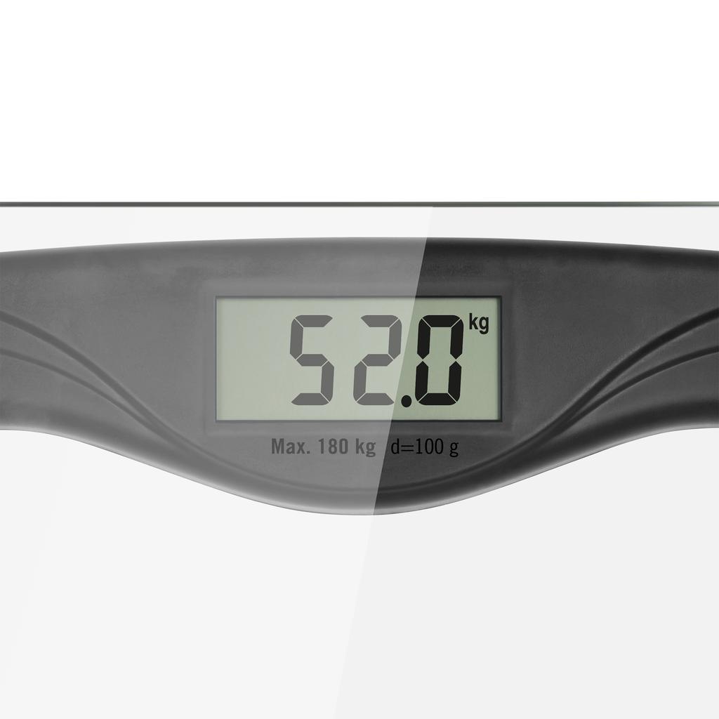 Teesa LCD glass bathroom scale, accuracy up to 0.1 kg, max 180 kg