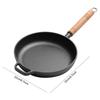 Cast Iron Nonstick Pre-Seasoned Skillet Portable Camping Outdoor Skillet with Wood Handle Mini Frying Oil Drizzling Small Pot