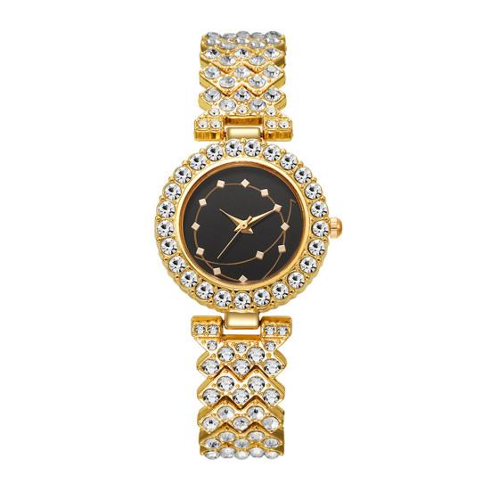 

Luxury Women Bracelet Watch Round Dial Quartz Analog Watch Sparkling Rhinestone Elegant Wristwatch for Daily Wear Party Office золотистый