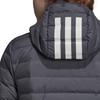 Adidas Jednobarevná teplá sportovní péřová bunda s kapucí Dámské bundy Šedá DZ1520