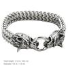 Stainless Steel Retro Viking Wolf Head Bracelet Personality Trendy Jewelry For Men 19 Cm