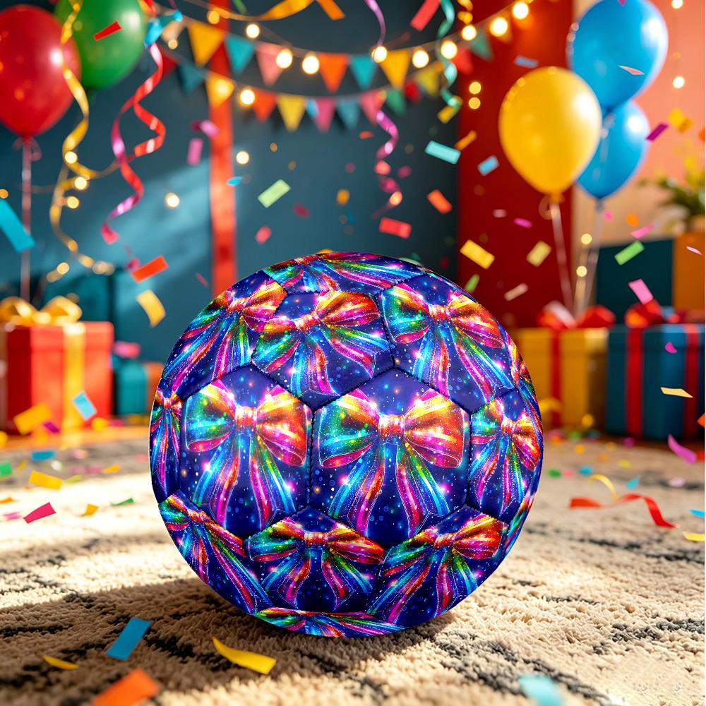1 Stück Regenbogen Fliege Thema Fußball, Größe 5, Leichtes PVC, Fußball für das Training im Freien, Geschenk j61463