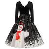 JPNTKY Fashion Spring Autumn Long Sleeve  V-Neck Casual Dresses