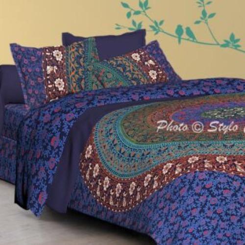 Biancheria da letto Mandala indiano Copripiumino/Piumone/Trapunta Set Taglia Queen/King/Singolo Plaid
