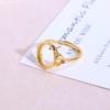 S925 Silver Gold-Plated Filigree Oval Bar Ring with Prong Setting