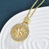 Korean Style Sparkle Star Necklace With Alloy Gemstone Pendant For Winter Fashion