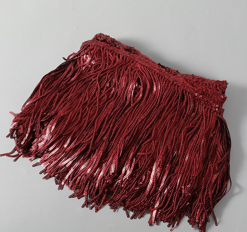 1-5 Yard 17cm GlitterLaser Paljett Frans Tofs Spetskant Latin Dans Bröllopsklänningar Kläder DIY Hantverk Kant Tofs Flecos