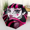 Monster High, Gothic Fashion- Automatic Opening and Closing, 8-rib Structure Portable Umbrella, Suitable for Men and Women In All Seasons -