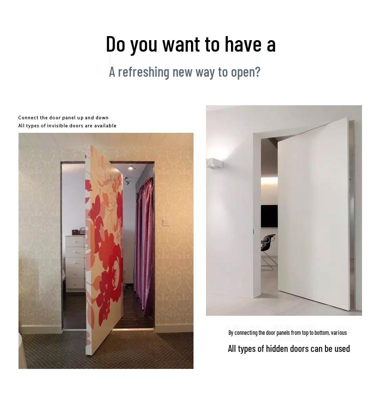 Stainless Steel 360° Pivot Hinge for Wooden Doors - Top & Bottom Concealed Rotating Shaft Hinge for Floor/Ceiling Installation