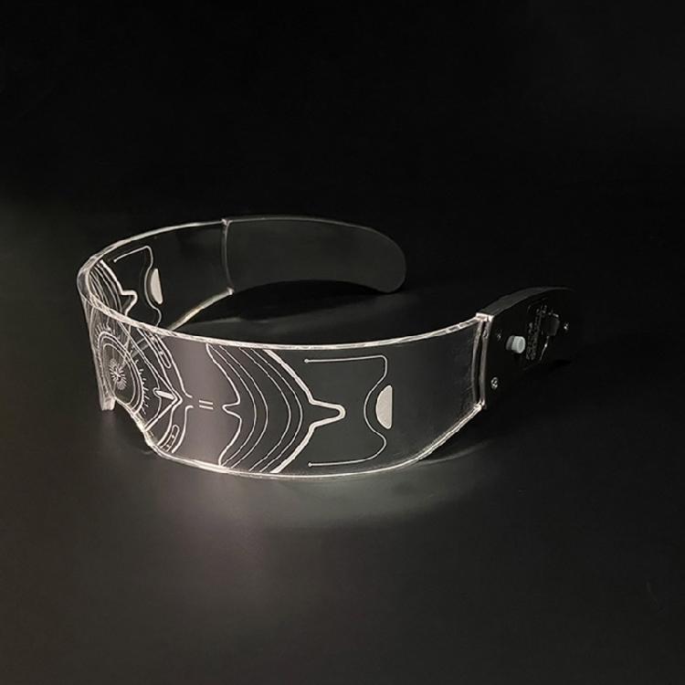 Flashing LED Party Eyeglasses Acrylic Spectacles Rechargeable Glasses for Cosplay Festival Outfits Stylish Eyewear