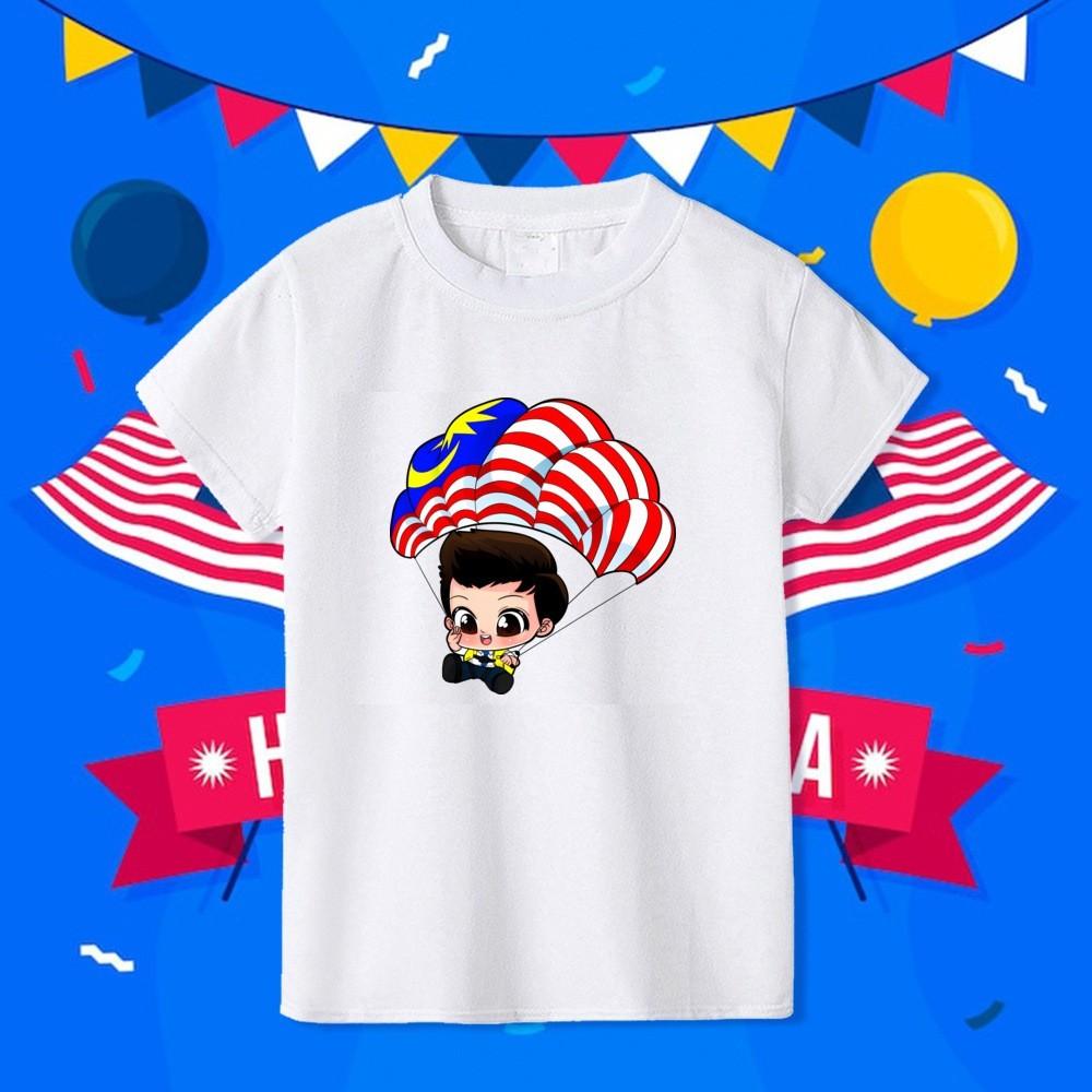 2025 I Love Malaysia Kids T-Shirt with Patriotic Slogan for Hari Merdeka Celebration Events