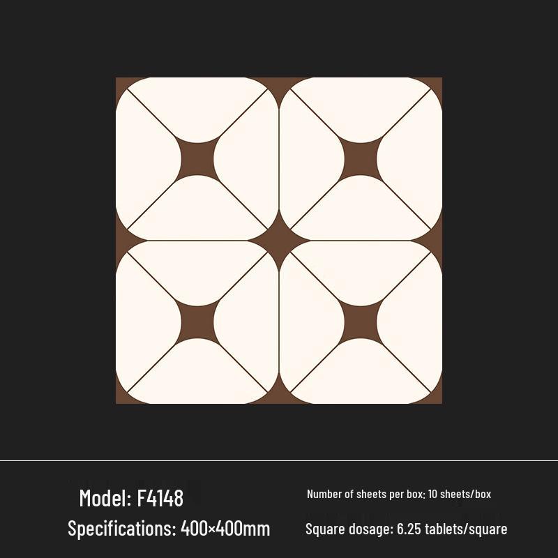 400x400 Zelená francouzská retro dlaždice s malým květinovým vzorem pro kuchyň, koupelnu, balkon a podlahu