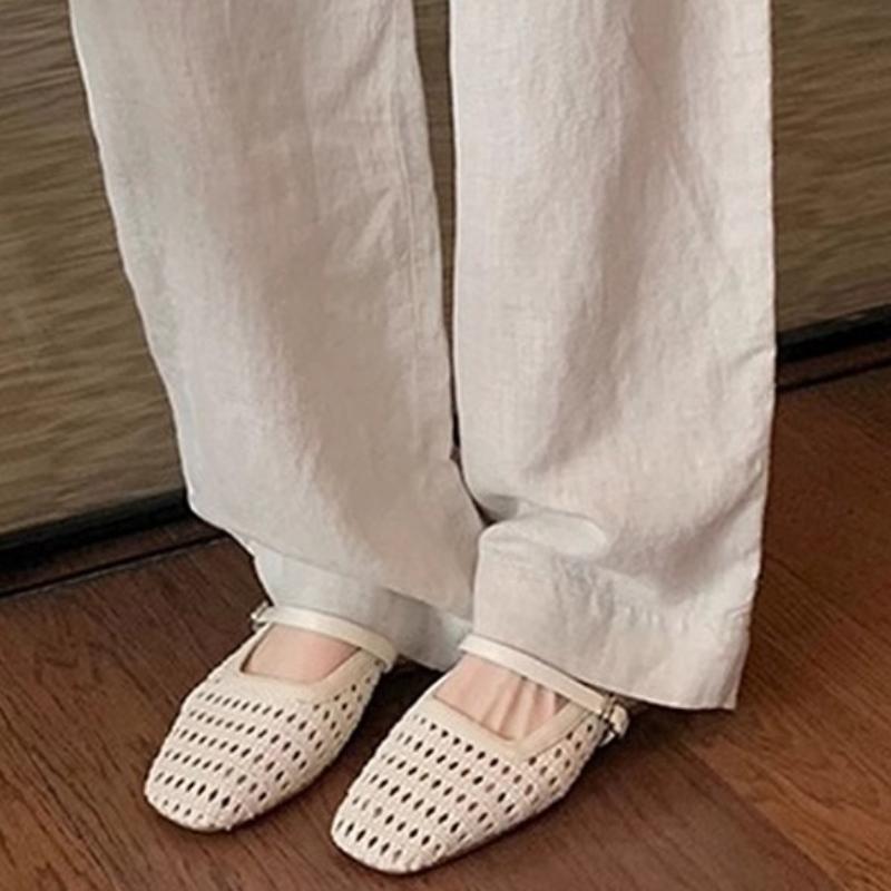 Women's Slippers Breathable Half Slip Cool Woven Leather Version Covered Head Fashionable Rubber Slip-On Sandals