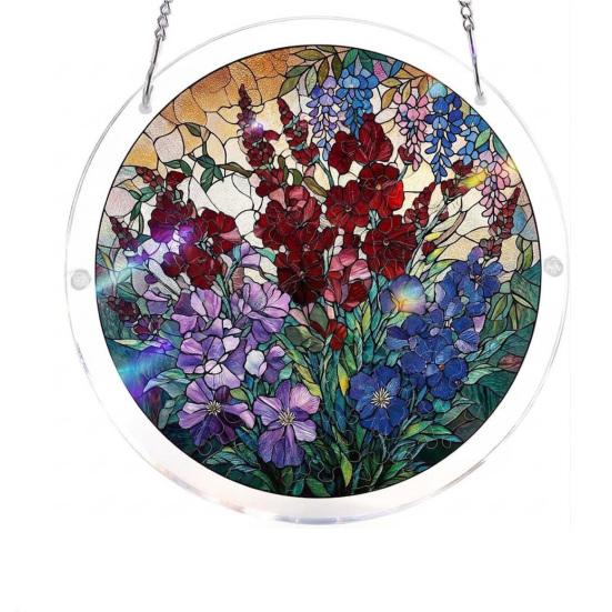 Skládačka Suncatcher, DIY puzzle Akrylový Suncatcher, Vitrážový závěsný ornament pro domácnost, Zahradní dekorace, Dárek pro ženy, Maminku, Přátele