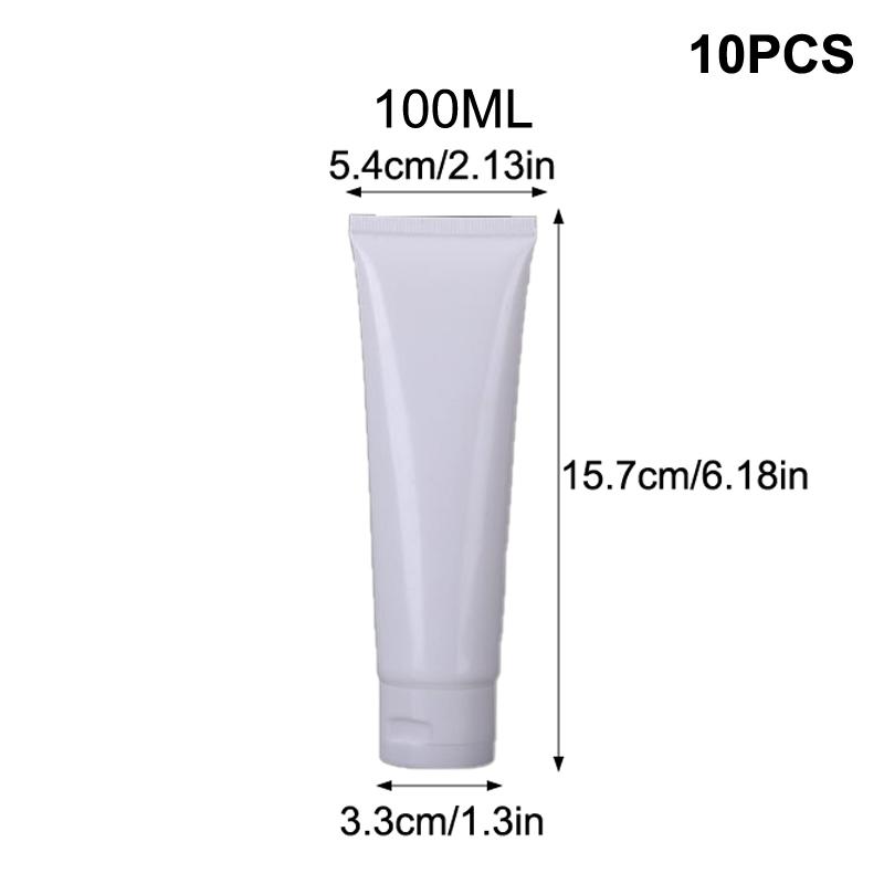 10Pcs 15/20/30/50/100Ml White Flip Top Empty Refillable Lotion Squeeze Tubes Leakproof Travel For Hand Cream Skincare Lotion Diy