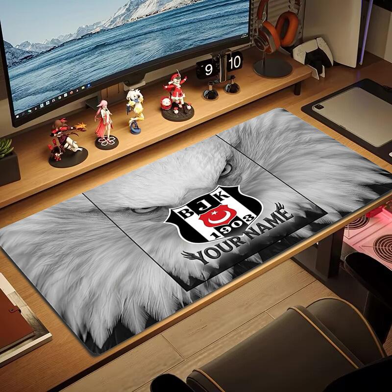 Besiktas Turnverein Benutzerdefinierter Name Große Größe Mauspads Große Gaming-Tischunterlage Rutschfest Laptop Tablet Großes Mauspads XXL Matte Mini-PC-Spielmatte Mit 30cmx60cm(11.8x23.6inch) white