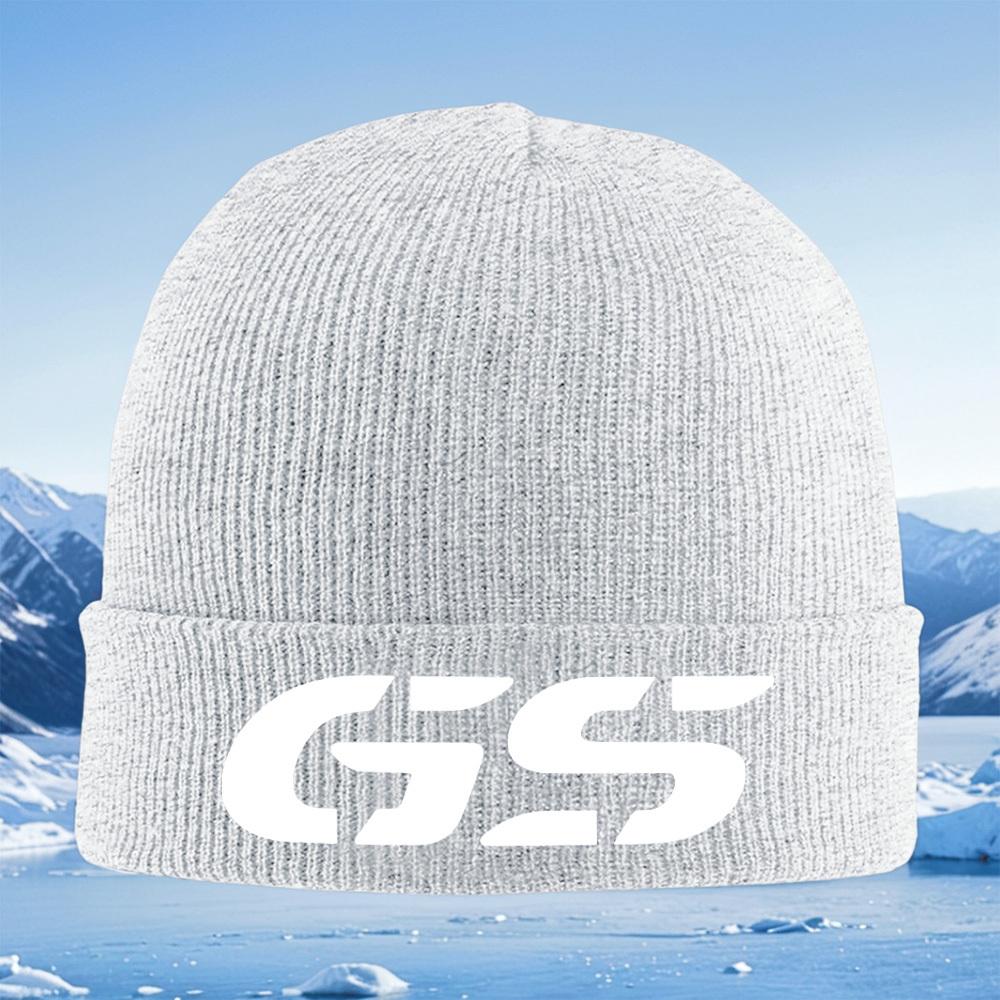 White GS Modern Bold Logo Men Women Unisex Knitted Hat Beanie Pullover Cap Winter Thermal Warm Christmas Outdoor Cycling Hiking