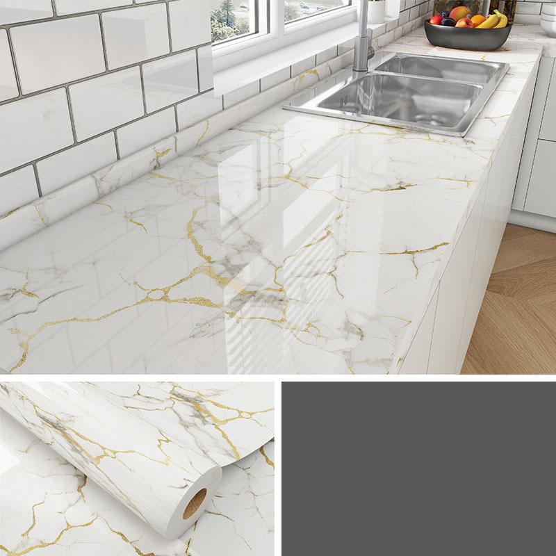 Marble Self Adhesive Film - Heat Resistant Kitchen Countertop Sticker, Waterproof Oil Proof Peel and Stick Wallpaper for Cabinet Refinishing