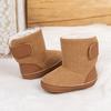 Cross-Border Winter Baby Velcro Cotton Warm Shoes with Plus Velvet Soft Sole.
