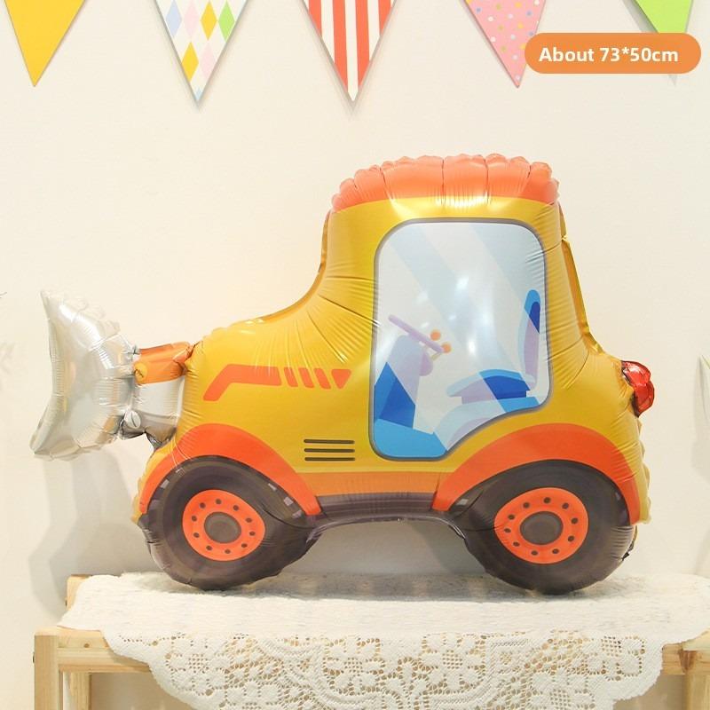 

Милые мультяшные шары из алюминиевой фольги в виде машинок, Первый день рождения, Детская вечеринка по случаю дня рождения, Детский сад, Полицейская машина, Оформление сцены с пожарной машиной Q version bulldozer