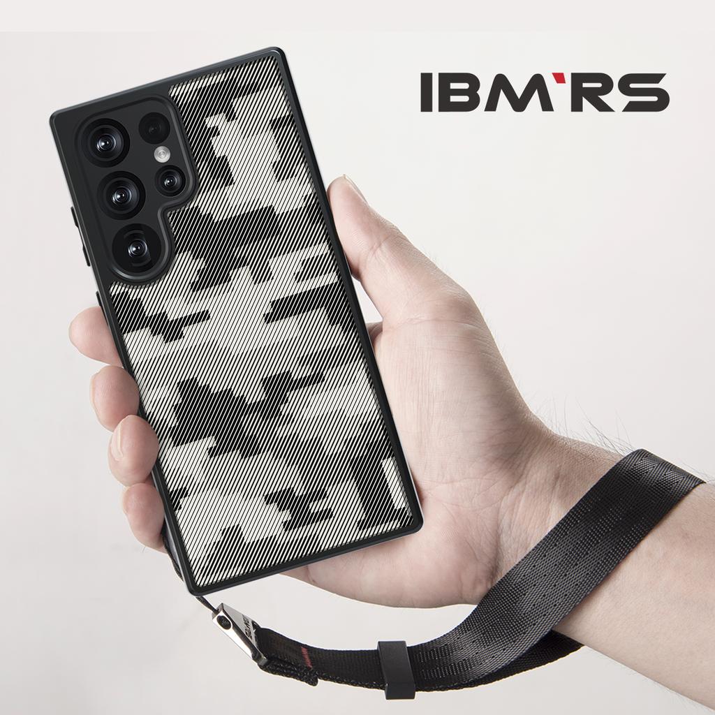 (Comes with wrist strap)IBMRS for Samsung Galaxy S23 Ultra Case, [Military Design]  Camouflage Hard Back Soft edgesTransparent Airbags Phone Case