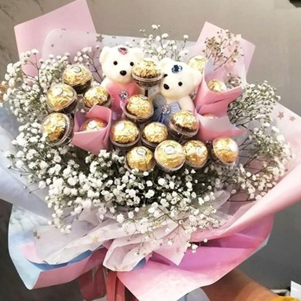 100pcs DIY Handmade Chocolate Flower Plate Box Plastic Chocolate Wrapper Case  Flower Shop