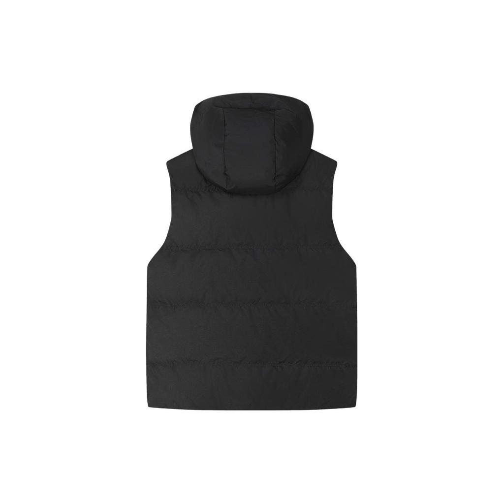 Fila Solid Color Loose Sleeveless Hooded Down Vest Women Vests Black F11W347902F-BK
