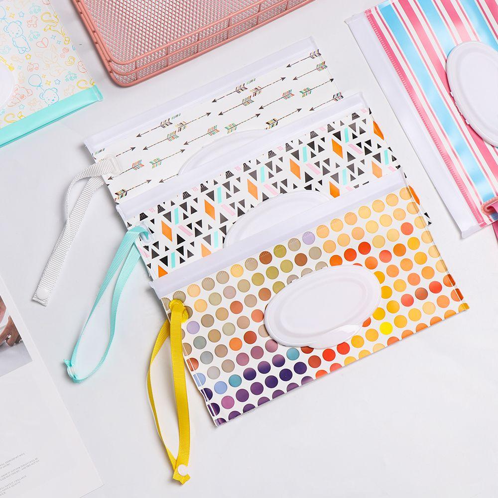 Baby Product Flip Cover Portable Stroller Accessories Wet Wipes Bag Cosmetic Pouch Tissue Box