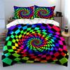 Colorful Illusion Set For Decor Exquisite Three-Piece Bedding Set Gift For Kids And Adults