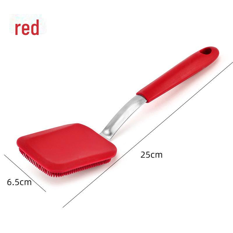 Silicone Spatula Pot Brush, Soft Bristle, Oil-Free, Non-Damaging, Universal Kitchen Cleaner