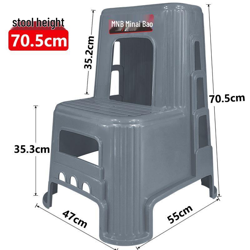 Multifunctional Two-Step Plastic Ladder Stool for Household Use