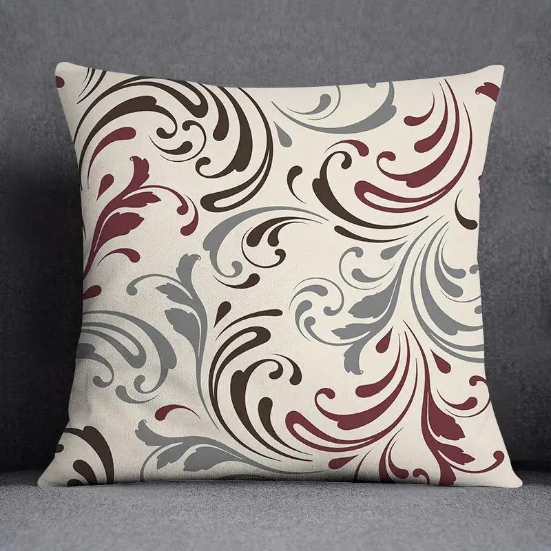 Dark Red Geometric Pattern Pillowcase Car Ornaments Office Living Room Home Pillowcase